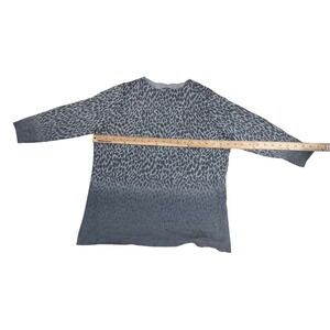 Talbots Woman Pure Merino Wool Leopard Print Ombre Long Sleeve Sweater 1X
